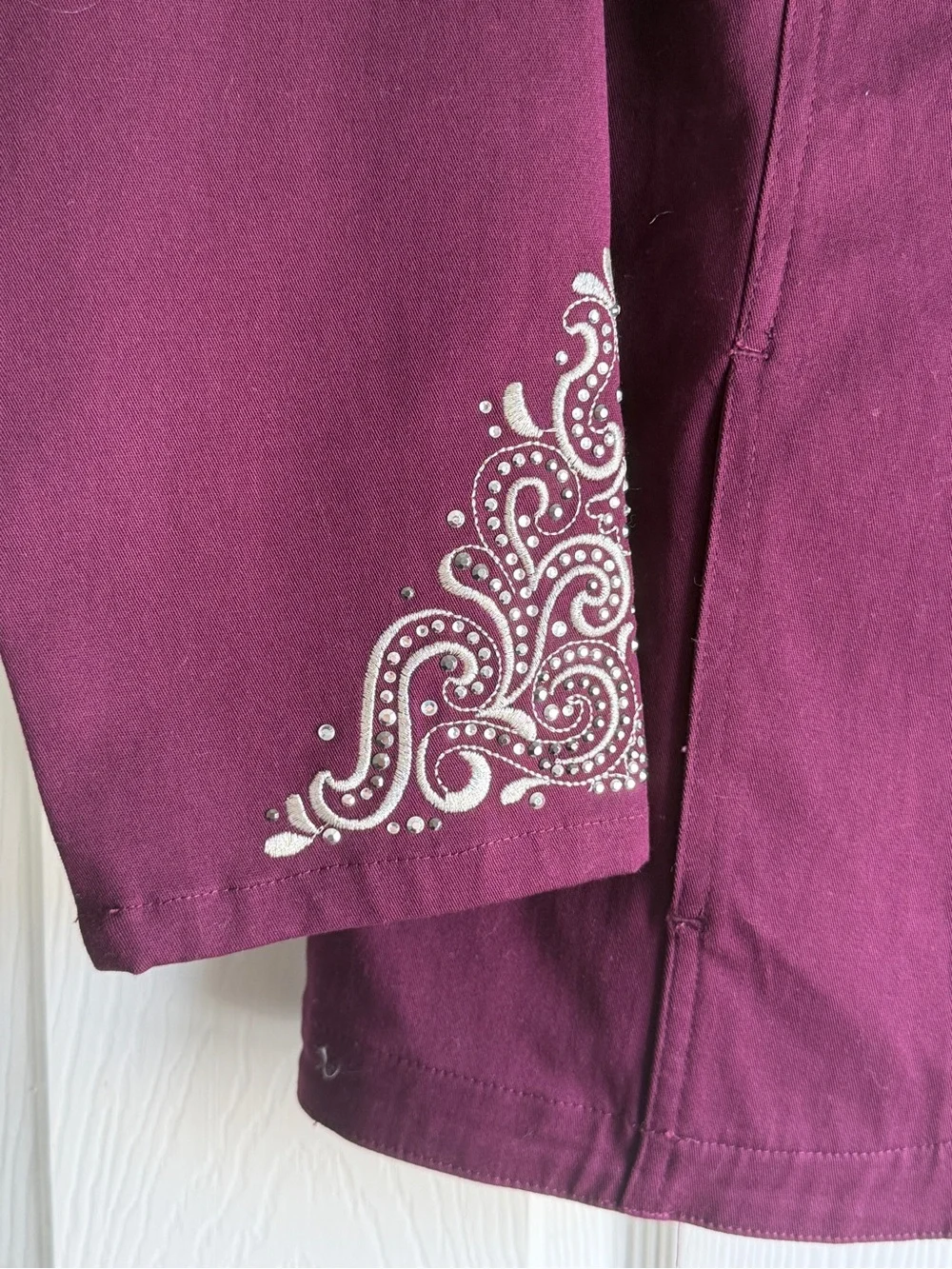 Quacker Factory by Jeanne Rice Women’s Purple Western Shirt XS